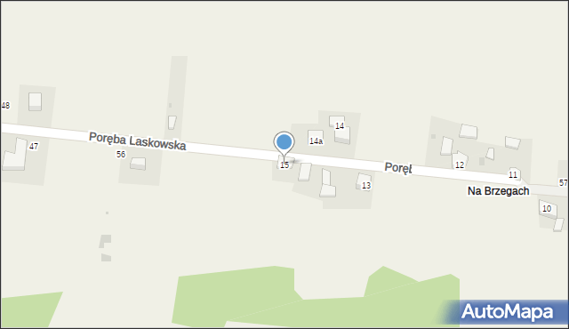 Poręba Laskowska, Poręba Laskowska, 15, mapa Poręba Laskowska