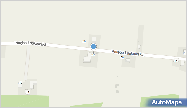Poręba Laskowska, Poręba Laskowska, 47, mapa Poręba Laskowska