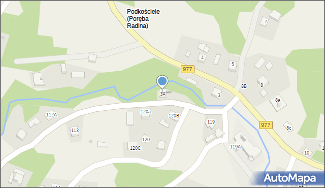 Poręba Radlna, Poręba Radlna, 3A, mapa Poręba Radlna