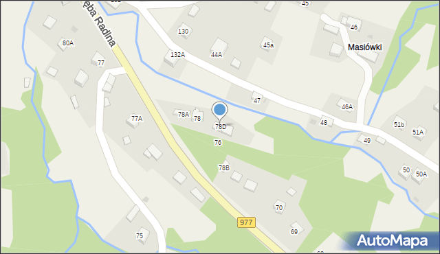 Poręba Radlna, Poręba Radlna, 78D, mapa Poręba Radlna
