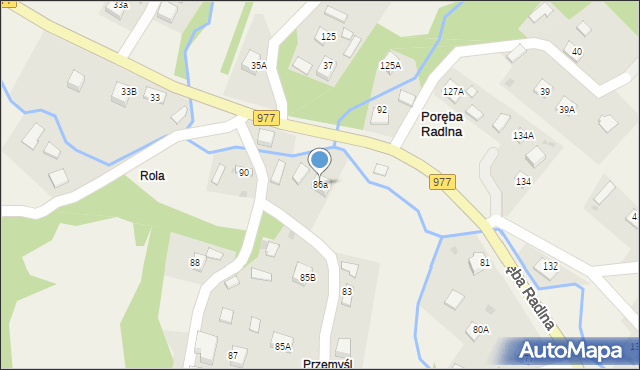 Poręba Radlna, Poręba Radlna, 86a, mapa Poręba Radlna