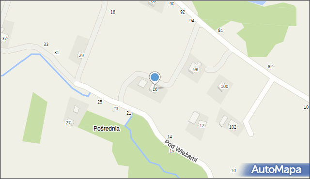 Poręba Spytkowska, Pod Wieżami, 16, mapa Poręba Spytkowska