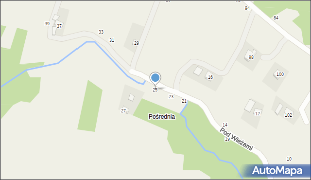 Poręba Spytkowska, Pod Wieżami, 25, mapa Poręba Spytkowska