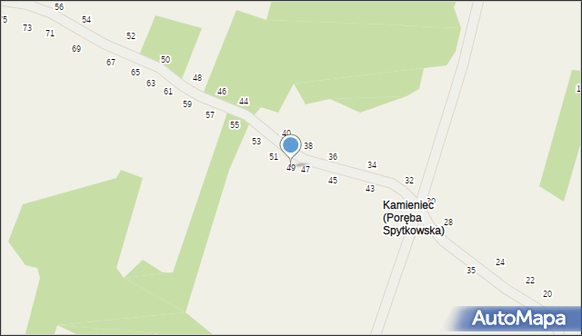 Poręba Spytkowska, Pod Wieżami, 49, mapa Poręba Spytkowska