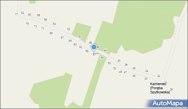 Poręba Spytkowska, Pod Wieżami, 57, mapa Poręba Spytkowska