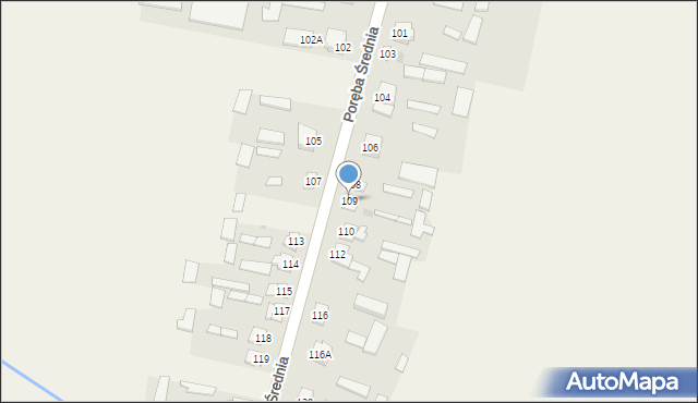 Poręba Średnia, Poręba Średnia, 109, mapa Poręba Średnia