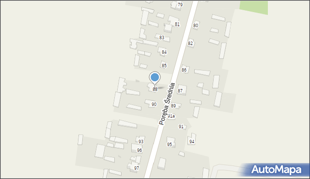 Poręba Średnia, Poręba Średnia, 88, mapa Poręba Średnia