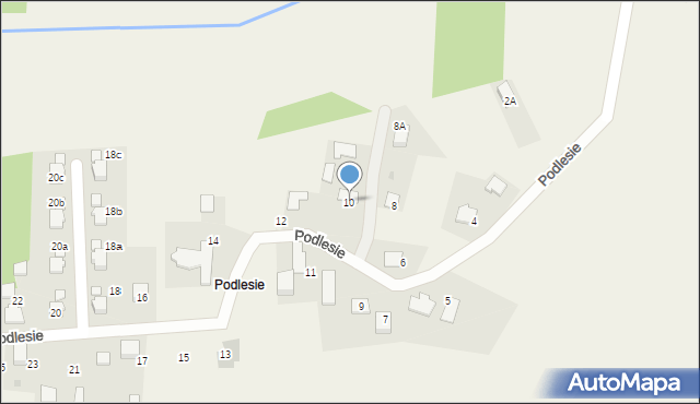 Poręba Wielka, Podlesie, 10, mapa Poręba Wielka