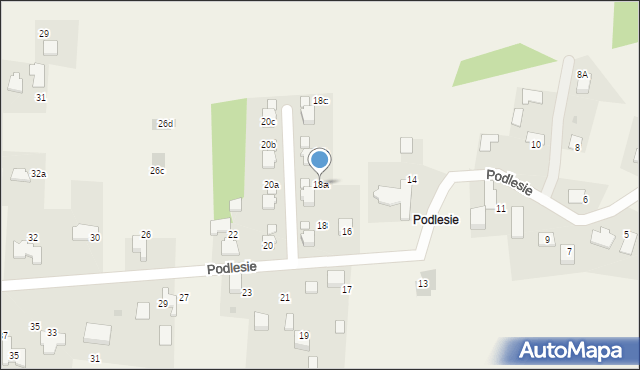 Poręba Wielka, Podlesie, 18a, mapa Poręba Wielka