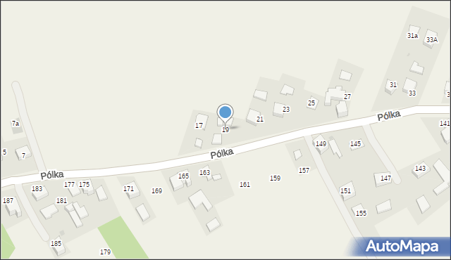 Poręba Wielka, Pólka, 19, mapa Poręba Wielka