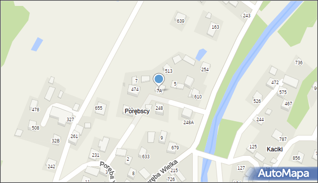 Poręba Wielka, Poręba Wielka, 7A, mapa Poręba Wielka