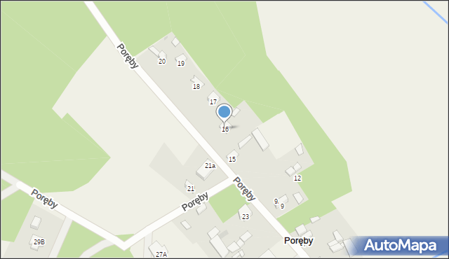 Poręby, Poręby, 16, mapa Poręby