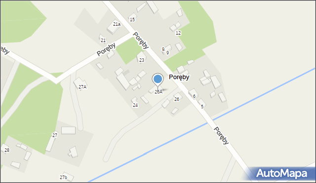 Poręby, Poręby, 26A, mapa Poręby