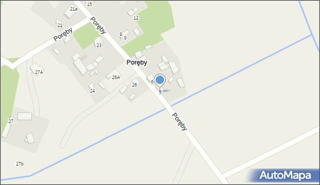 Poręby, Poręby, 5, mapa Poręby