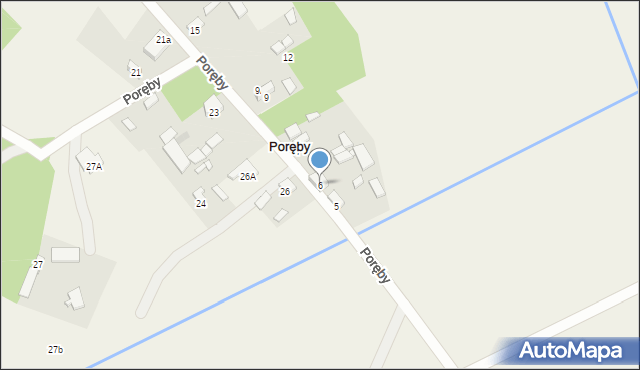 Poręby, Poręby, 6, mapa Poręby