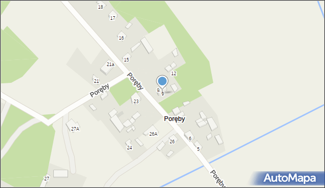 Poręby, Poręby, 9, mapa Poręby