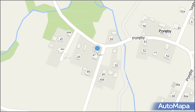 Poręby, Poręby, 47a, mapa Poręby