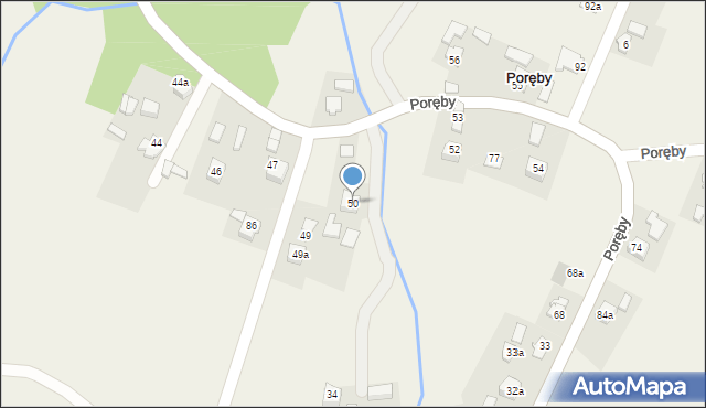 Poręby, Poręby, 50, mapa Poręby