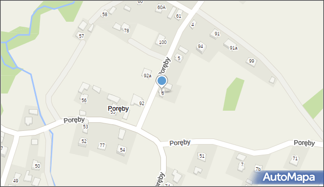 Poręby, Poręby, 6, mapa Poręby