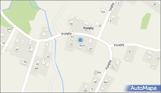 Poręby, Poręby, 77, mapa Poręby