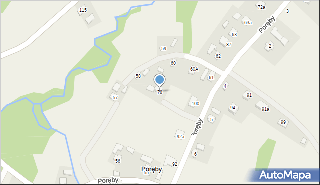 Poręby, Poręby, 78, mapa Poręby