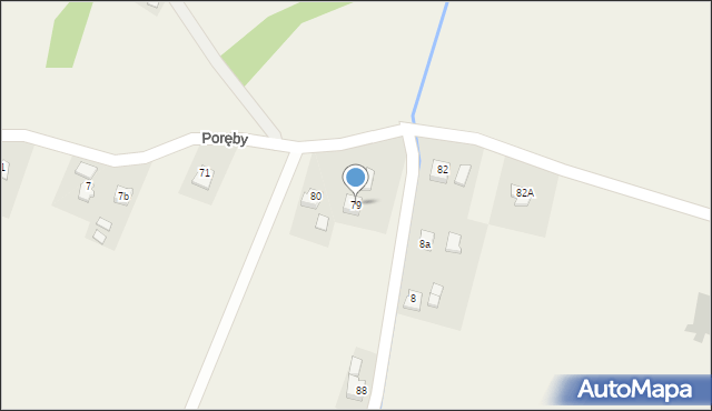 Poręby, Poręby, 79, mapa Poręby