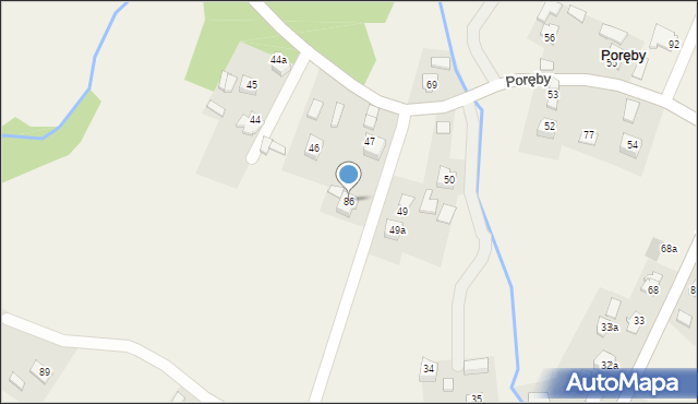 Poręby, Poręby, 86, mapa Poręby