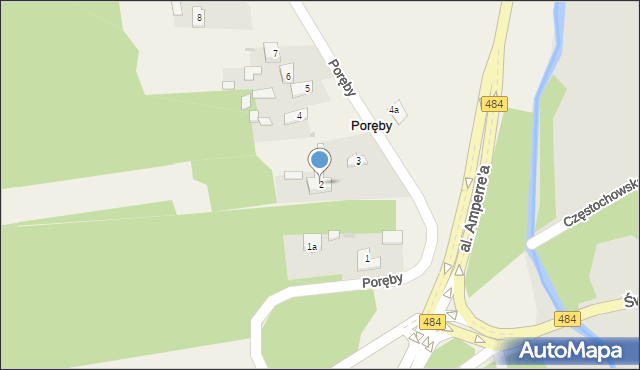 Poręby, Poręby, 2, mapa Poręby