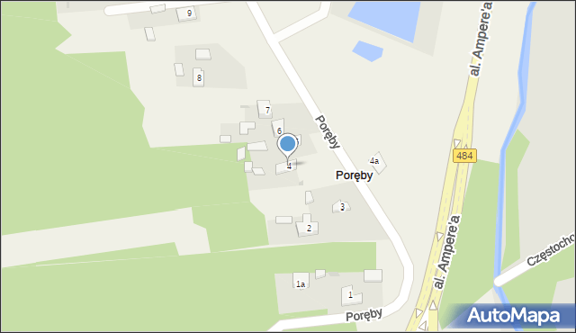 Poręby, Poręby, 4, mapa Poręby