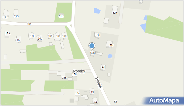 Poręby, Poręby, 53a, mapa Poręby