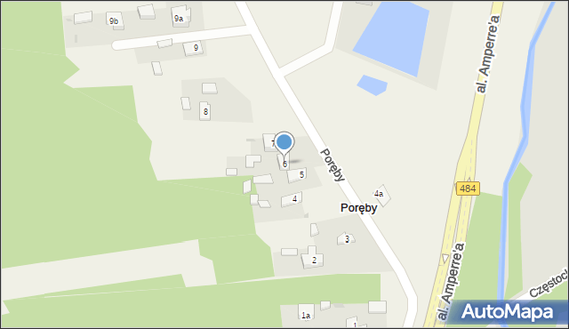 Poręby, Poręby, 6, mapa Poręby