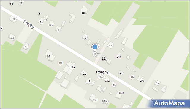 Poręby, Poręby, 10, mapa Poręby