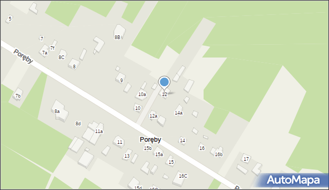 Poręby, Poręby, 12, mapa Poręby