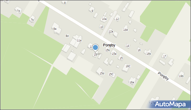 Poręby, Poręby, 13, mapa Poręby