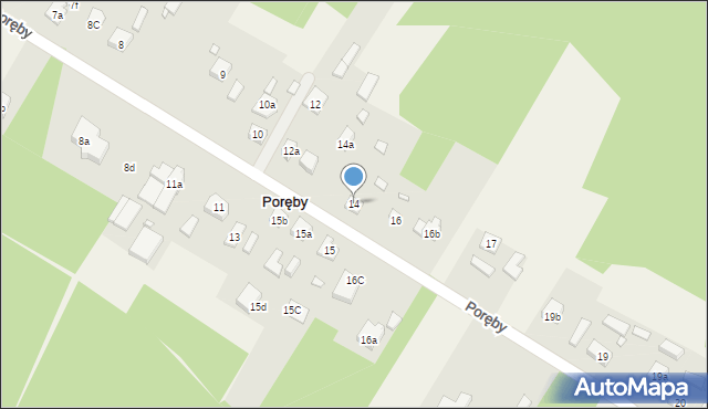 Poręby, Poręby, 14, mapa Poręby