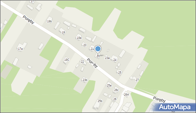 Poręby, Poręby, 23, mapa Poręby