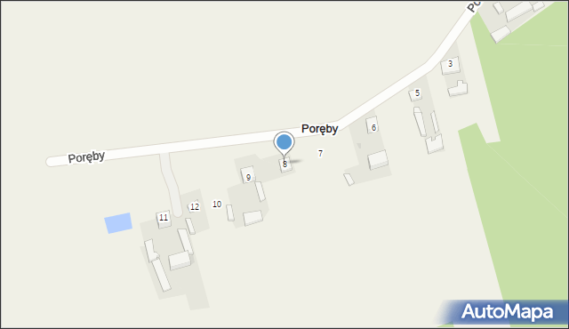 Poręby, Poręby, 8, mapa Poręby