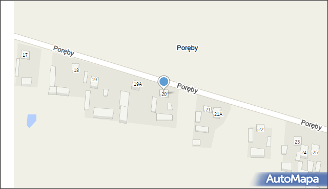 Poręby, Poręby, 20, mapa Poręby