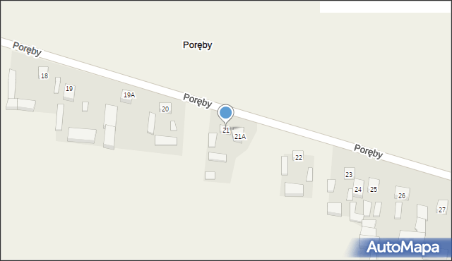 Poręby, Poręby, 21, mapa Poręby