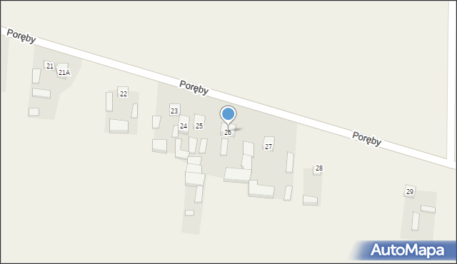 Poręby, Poręby, 26, mapa Poręby