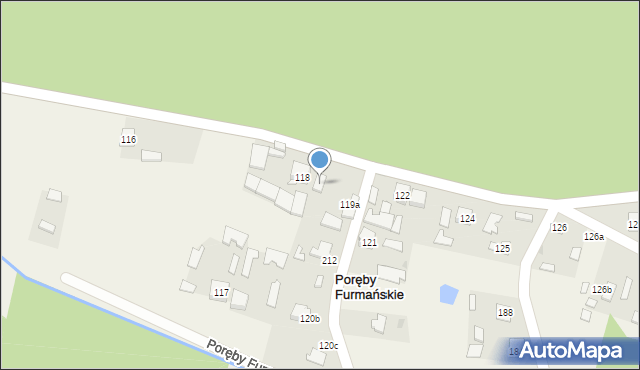 Poręby Furmańskie, Poręby Furmańskie, 119, mapa Poręby Furmańskie