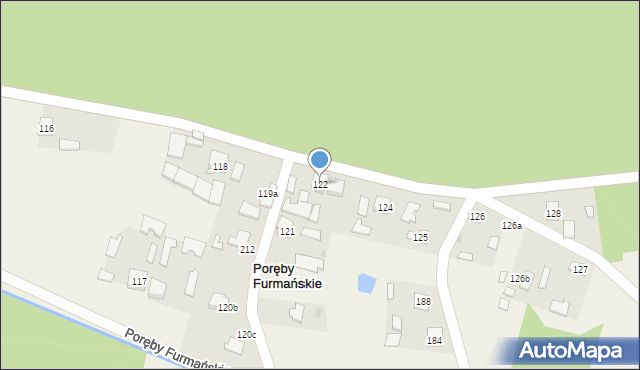 Poręby Furmańskie, Poręby Furmańskie, 122, mapa Poręby Furmańskie