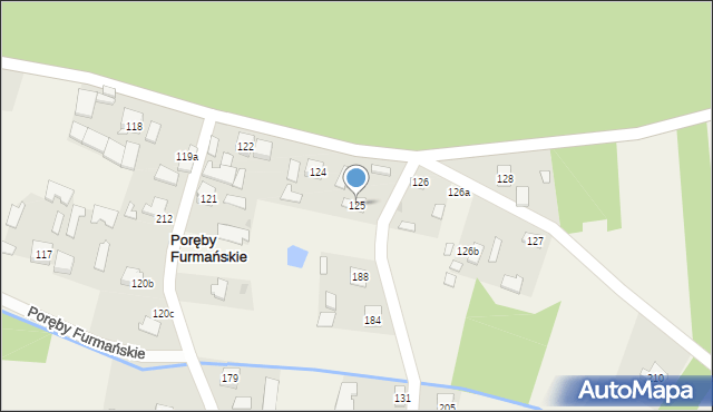 Poręby Furmańskie, Poręby Furmańskie, 125, mapa Poręby Furmańskie