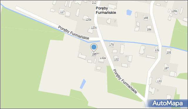 Poręby Furmańskie, Poręby Furmańskie, 185, mapa Poręby Furmańskie