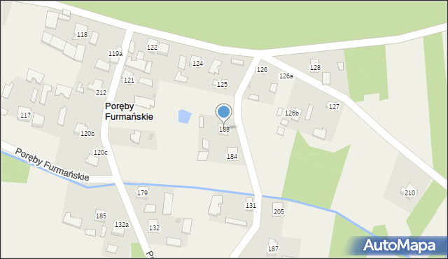 Poręby Furmańskie, Poręby Furmańskie, 188, mapa Poręby Furmańskie