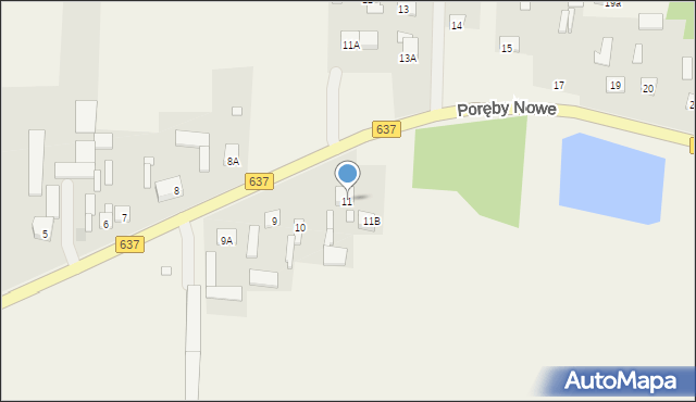 Poręby Nowe, Poręby Nowe, 11, mapa Poręby Nowe