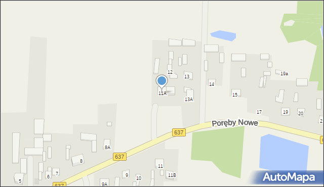 Poręby Nowe, Poręby Nowe, 11A, mapa Poręby Nowe