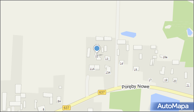 Poręby Nowe, Poręby Nowe, 12, mapa Poręby Nowe