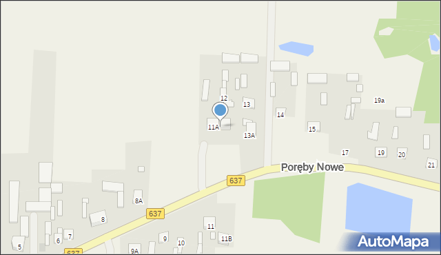 Poręby Nowe, Poręby Nowe, 12a, mapa Poręby Nowe