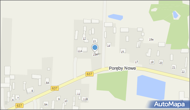 Poręby Nowe, Poręby Nowe, 13A, mapa Poręby Nowe